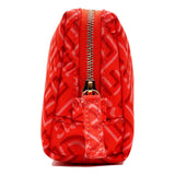 FENDI Skims Nylon Tulipano Small Beauty Pouch Coral Red Pink Logo Cosmetic Bag with Zip Closure New