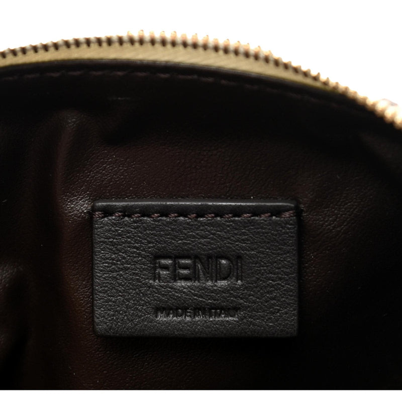 FENDI Skims Nylon Tulipano Small Beauty Pouch Coral Red Pink Logo Cosmetic Bag with Zip Closure New