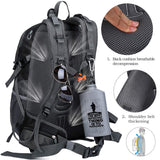 FENGDONG 40L Waterproof Lightweight Outdoor Daypack Hiking,Camping,Travel Backpack for Men Women Black