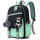FENGDONG Teenage Girls Bookbag school Backpack Children Casual Daypack Schoolbag for Teens Green | Backpacks4Less