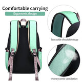 FENGDONG Teenage Girls Bookbag school Backpack Children Casual Daypack Schoolbag for Teens Green