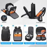 Fenree.geer Business Travel Backpack for Men, Expandable Water Resistant 17 Inch Laptop Backpack with USB Port, Black Computer Backpack for College/Work