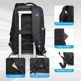 Fenree.geer Business Travel Backpack for Men, Expandable Water Resistant 17 Inch Laptop Backpack with USB Port, Black Computer Backpack for College/Work