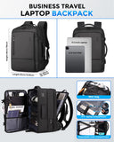 Fenree.geer Travel Backpack for Men, Flight Approved Carry On Luggage Backpack with USB Port, Water Resistant Expandable Computer Daypack, 17.3 Inch Black Business Laptop Backpack for College/Work