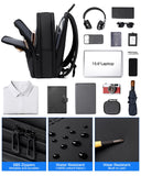 Fenree.geer Work Backpack for Men, Expandable Backpack with USB C Charging Port, Water Resistant 15.6 Inch Laptop Backpack, Black