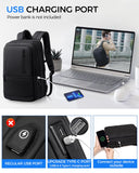Fenree.geer Work Backpack for Men, Expandable Backpack with USB C Charging Port, Water Resistant 15.6 Inch Laptop Backpack, Black