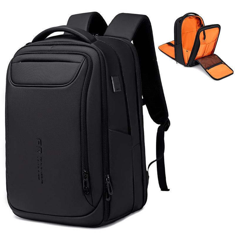 FENRUIEN Expandable Travel Backpack 15.6 Inch, Water Resistant Backpack with USB Charging Port, Black Laptop Bag for | Backpacks4Less