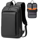 FENRUIEN Work Backpack for Men, Water Resistant Expandable Backpack with USB C Charging Port, Black 15.6 Laptop Backpack