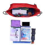FEPITO 22 Pack Drawstring Bags String Backpack Bulk School Backpacks for Gym Traveling (Red)