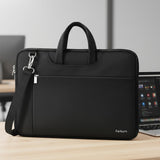 Ferkurn Laptop Case Bag Women Men Computer Sleeve with Shoulder Compatible with HP/Inspiron/Thinkpad/Vivobook/MSI/Surface, 15.6 inch, Black