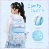 Festa Park Cute Backpack for Women Men, Ita Bag Kawaii Backpack Cutecore Grunge Y2K Daypack Shoulder Bag Bookbag Backpacks (Sky Blue)