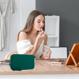 FFpaw Silicone Large Makeup Bag, Travel Toiletry Bag For Women Big Makeup Bag Organizer Portable Cosmetic Bag Zipper Pouch Purse Waterproof Makeup Storage Bag (Medium Green)