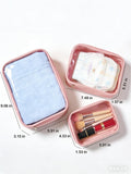 FFpaw Travel Clear Makeup Bag Set for Women, 3 Pack Travel Size Toiletry Bag with Zipper Small Makeup Pouch for Purse Waterproof Portable Cosmetic Case Compact Car Organizer Storage Bag (Pink Set)