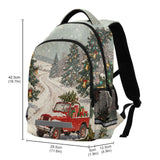 FFYHO Christmas Jeep Snow Scene Large School Backpacks with Chest Strap for Boys Girls Students,Lightweight Bookbags 17 Inch, Portable Casual Daypack Bags