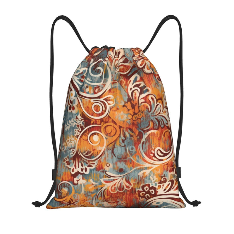 FGjghHFGGDY Drawstring Bag Lightweight Small Gym Bag for Women Bohemian Atlantic Multicolor Soccer Backpack for Sports Travel