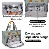FHELAD Diaper Bag Tote, Large Tote Diaper Bag with 16" Laptop Compartment, Baby Bag with Insulated Pocket for Mam and Dad, Ideal for Travel, Work (Morandi Grey)