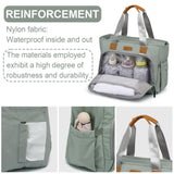FHELAD Diaper Bag Tote, Large Tote Diaper Bag with 16" Laptop Compartment, Baby Bag with Insulated Pocket for Mam and Dad, Ideal for Travel, Work (Morandi Grey)