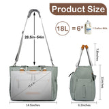 FHELAD Diaper Bag Tote, Large Tote Diaper Bag with 16" Laptop Compartment, Baby Bag with Insulated Pocket for Mam and Dad, Ideal for Travel, Work (Morandi Grey)