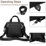 FHELAD Small Diaper Bag Backpack, Stroller Organizer with Insulated Cup Holder & Detachable Shoulder Strap, Convertible Diaper Bag Tote for Short Trip (Black)