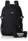 FILA(フィラ) Fira Pregio Rucksack, 2-Layer Backpack, 1.5 gal (35 L), Black, One Size