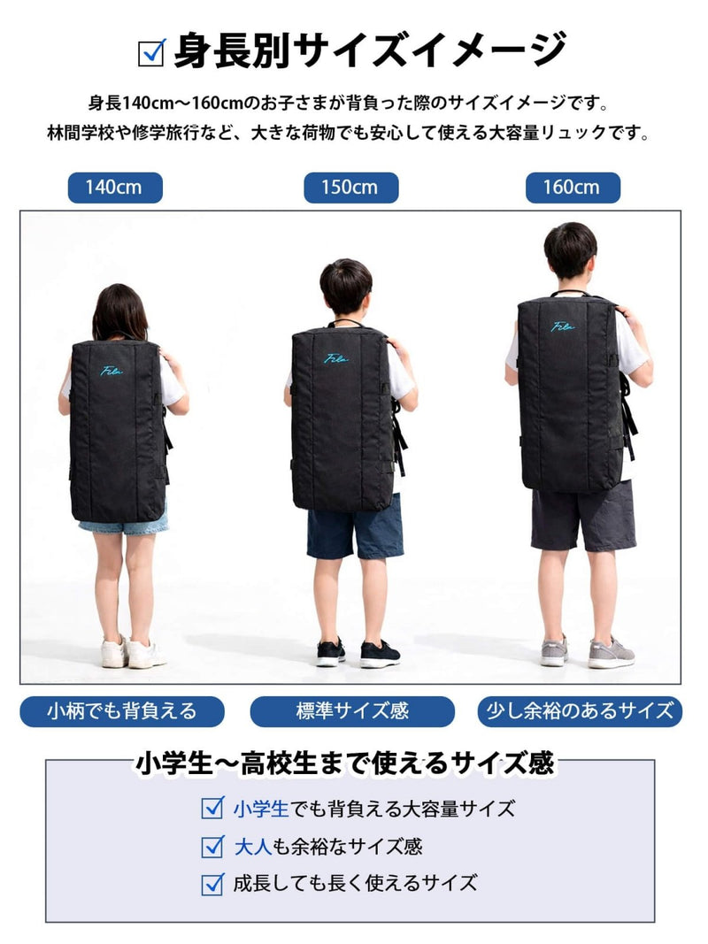 FILA(フィラ) Men's Boston Bag, Black Turquoise