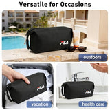 Fila Travel Toiletry Bag for Men & Women, Portable Cosmetic Organizer with Zipper, Lightweight Polyester Dopp Kit for Vacation, Gym, Business Trip