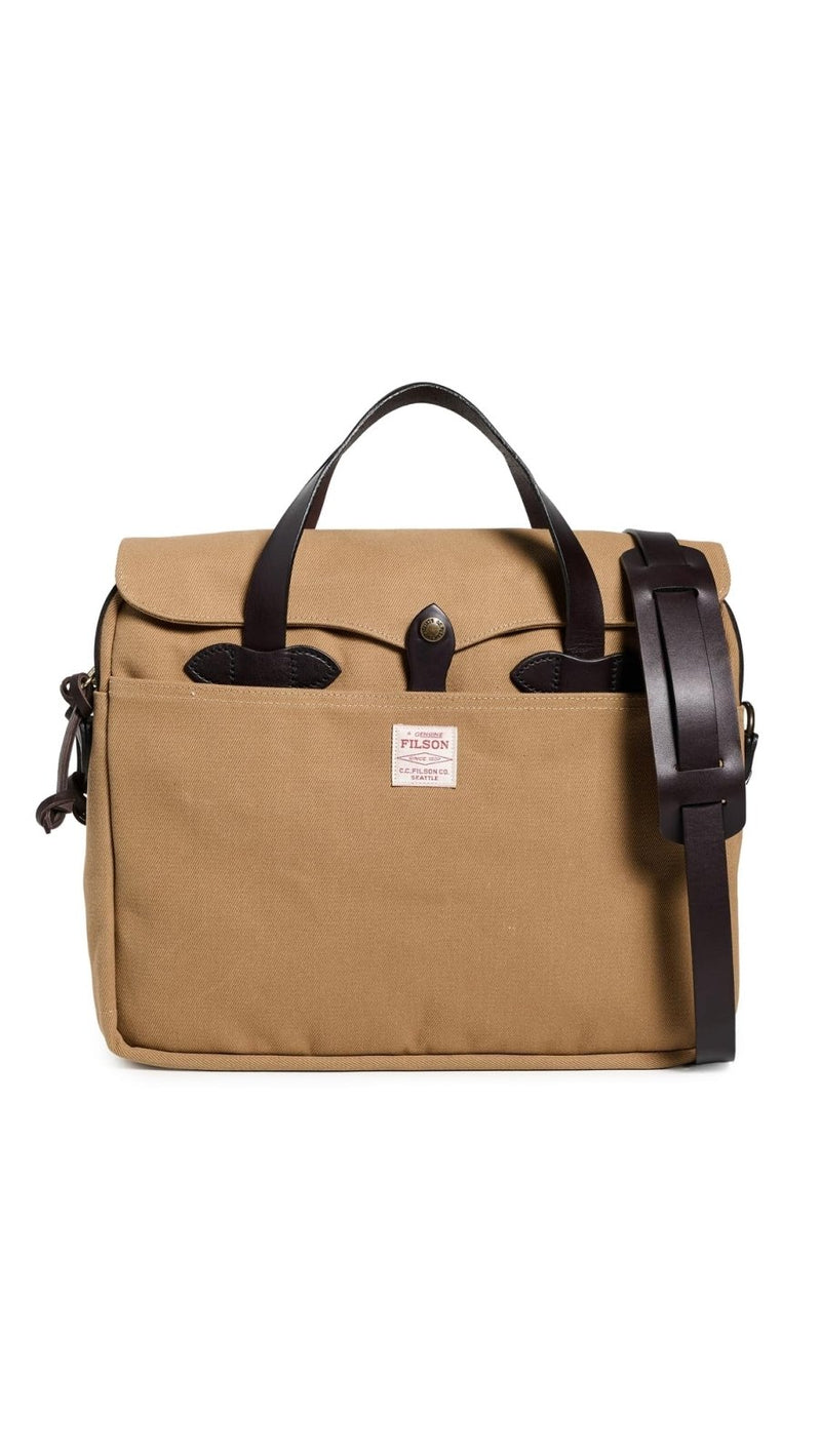 Filson Men's Rugged Twill Original Briefcase, Tan, One Size