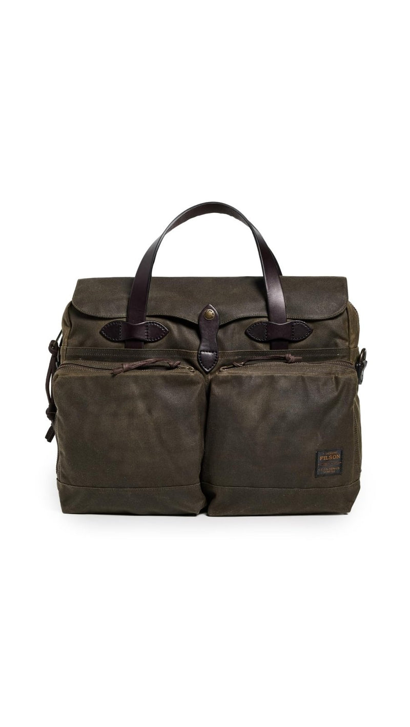 Filson Men's Tin Cloth 24 Hour Briefcase, Otter Green, One Size