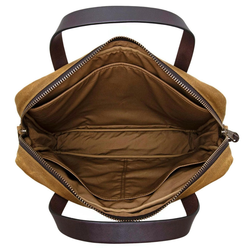 Filson Tin Cloth Compact Laptop Briefcase (Dark Tan)