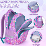 Fimibuke Kids Backpack for Girls, Waterproof Toddler School Bag Cute Bookbag Set with Lunch Box & Pencil Case for Preschool Kindergarten Elementary School Student Ages 3 - 12, Mermaid, 3PCS