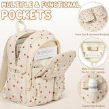 Fimibuke School Backpack for Girls Boys - 3PCS Corduroy Kids Backpack Set with Lunch Box & Pencil Pouch, Lightweight Teen Girls School Bag Laptop Bag Travel Daypack for Elementary Middle High School