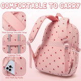 Fimibuke School Backpack for Girls Boys - 3PCS Corduroy Kids Backpack Set with Lunch Box & Pencil Pouch, Lightweight Teen Girls School Bag Laptop Bag Travel Daypack for Elementary Middle High School