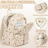 Fimibuke School Backpack for Girls Boys - 3PCS Corduroy Kids Backpack Set with Lunch Box & Pencil Pouch, Lightweight Teen Girls School Bag Laptop Bag Travel Daypack for Elementary Middle High School