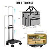 FINESUN Rolling Bag with Detachable Dolly Multifunctional Rolling Briefcase Wheeled Bag for Work, Teaching, Office, Craft, Grey
