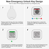 Fingerprint Lock with Key Backup, Smart keyless Waterproof Fingerprint Padlock Ideal for Gym, Door, Suitcase, Luggage Backpack, Bike, Office