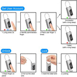 Fingerprint Lock with Key Backup, Smart keyless Waterproof Fingerprint Padlock Ideal for Gym, Door, Suitcase, Luggage Backpack, Bike, Office