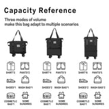 Finnhomy 50L Expandable Rolling Duffel Bag with Wheels Foldable Duffel Bag for Travel Carry on Bag with Wheels Luggage Travel bag Detachable Wheel Duffel Bag for Shopping Travel Outdoor, Black