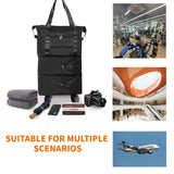Finnhomy 50L Expandable Rolling Duffel Bag with Wheels Foldable Duffel Bag for Travel Carry on Bag with Wheels Luggage Travel bag Detachable Wheel Duffel Bag for Shopping Travel Outdoor, Black