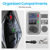 FINTIE Camera Sling Bag for DSLR/SLR/Mirrorless, Waterproof Crossbody Camera Case with Tripod Holder for Canon R50/R100/Sony A6400/Nikon Z6 III for Amateur Photographers, Black + Gray