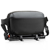 FINTIE Camera Sling Bag for DSLR/SLR/Mirrorless, Waterproof Crossbody Camera Case with Tripod Holder for Canon R50/R100/Sony A6400/Nikon Z6 III for Amateur Photographers, Black + Gray