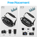 FINTIE Camera Sling Bag for DSLR/SLR/Mirrorless, Waterproof Crossbody Camera Case with Tripod Holder for Canon R50/R100/Sony A6400/Nikon Z6 III for Amateur Photographers, Black + Gray