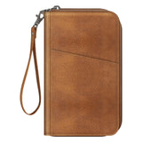 Fintie Family Passport Holder Wallet, RFID Blocking Travel Document Organizer Clutch Bag Credit Cards Case Cover for Women Men, Brown