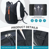 FIORETTO 10L Hiking Backpack for Women Men Mini Packable Backpack Lightweight Small Daypack for Camping Travel Outdoor, Black