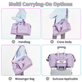 FIORETTO Women's Gym Duffle Bag with Shoes Compartment, 30L Capacity, Ideal for Travel, Gym, Sports, Duffel, Weekender, Lavender