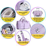 FIORETTO Women's Gym Duffle Bag with Shoes Compartment, 30L Capacity, Ideal for Travel, Gym, Sports, Duffel, Weekender, Lavender