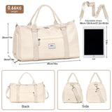 FIORETTO Womens Gym Tote Duffle Bag with Wet Pocket & Shoe Compartment, Sports Duffel Overnight Weekender Hospital Workout Carry on Bag for Girls, Ideal for Travel, Swimming, Dance, Ballet Beige
