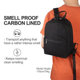 FIREDOG Mini Smell Proof Backpack with Lock for Men Women, Smell Proof Bookbag for Travel (Black)