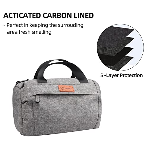 FIREDOG Smell Proof Bag, Dog Tested Smell Proof Case Big Smell Proof Pouch for Travel Storage 9x4x5 Inch (Grey)