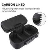 FIREDOG Smell Proof Bag with Lock, Carbon Lined Smell Proof Case Containers for Travel Storage (Black, 8x4x2.75 Inch)
