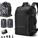 FIROVIAN Vacuum Backpack Travel, 70L Expandable Carry On Backpack With Compression System, 2 Detachable TPU Vacuum Bags, TSA Lock, Water-Resistant, Fits 16" Laptop for Business & Travel
